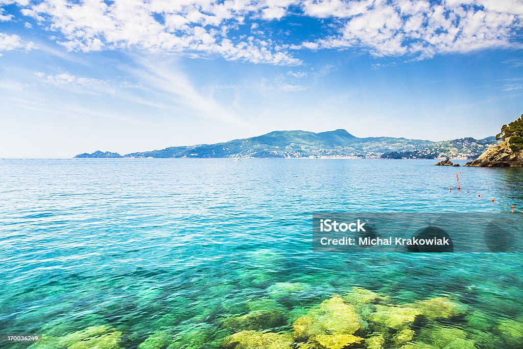 Mediterranean landscape Coast near Rapallo in Campania, Italy. Portofino Stock Photo