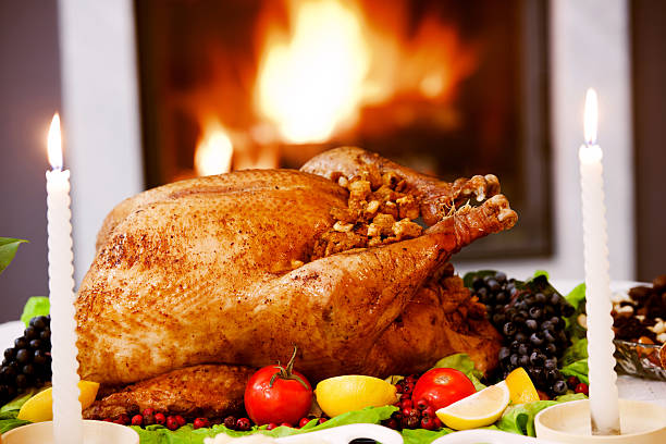 istock Roasted Turkey against the fireplace. 170036735