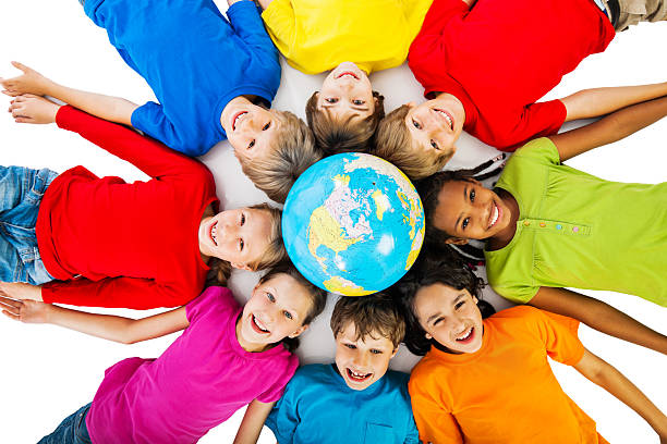 istock Cute children and the globe. 170036826