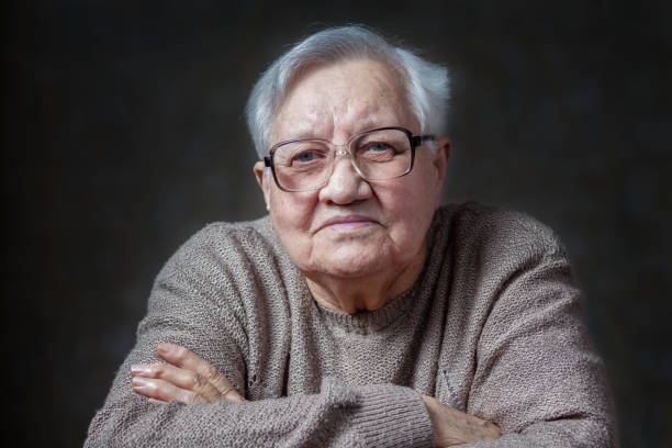 istock Elderly woman in the studio 1700369213