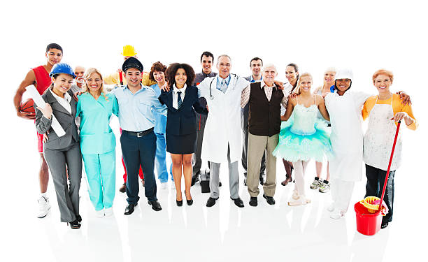 istock Large embraced group of Various Occupations people. 170037132