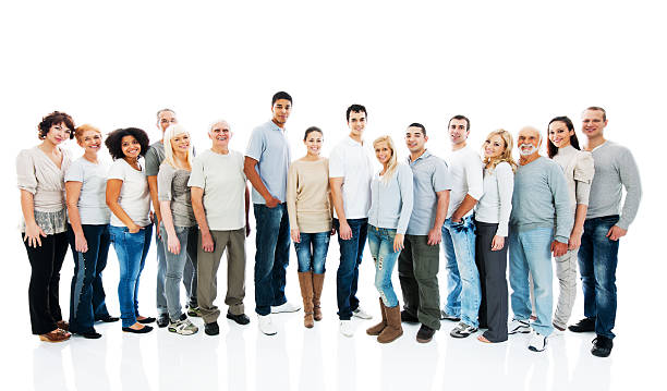 istock Large group of people standing together. 170037136