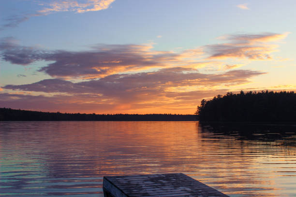 Sunset at Kejimkujik Lake, by Jeremys Bay Campground in Kejimkujik National Park and National Historic Sight, Nova Scotia
