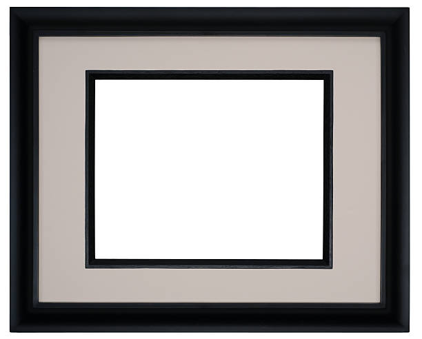 istock Black Gallery Picture Frame with Warm Toned Mat. Isolated 170038850