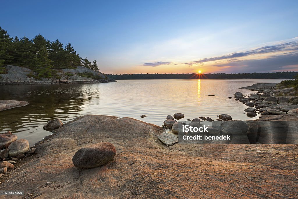 Sunset Lake Landscape Lake Stock Photo