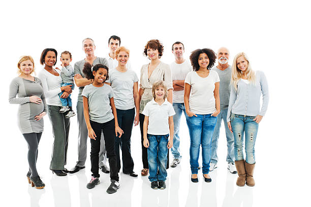 istock Diverse group of standing people smiling 170041701