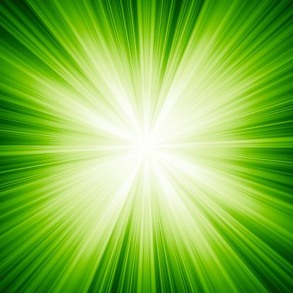 Green background. The light coming from the center.