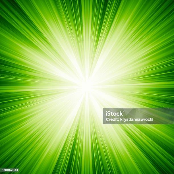 A Green Background With White Light Stock Photo - Download Image Now - Green Color, Exploding, Sunbeam