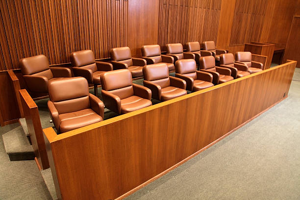 Courtroom Jury Box A courtroom jury box  legal trial stock pictures, royalty-free photos & images