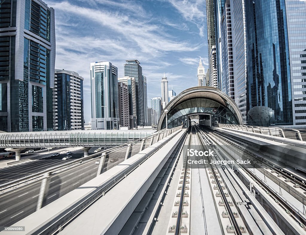 Traffico di Dubai - Foto stock royalty-free di Ferrovia