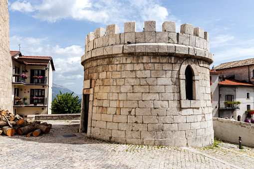 small watchtower in a medieval village in Abruzzo