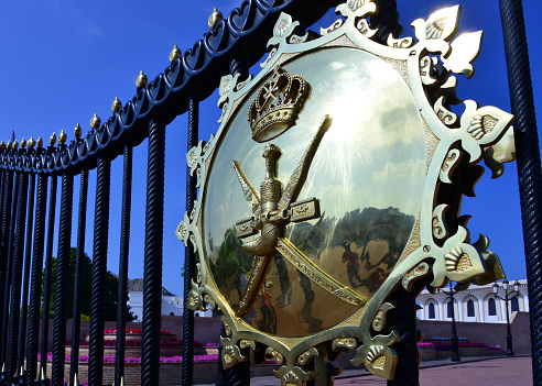 Kings College gate heading towards the backs in Cambridge, Cambridgeshire, England, UK.