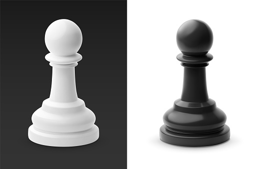 Black and white chess pawn. EPS10 vector