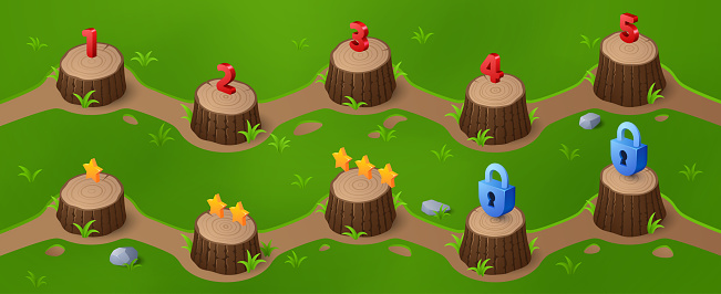 Level Indication Ui Game Level Indicator To Select On Map Ui Interface Stock Illustration ...