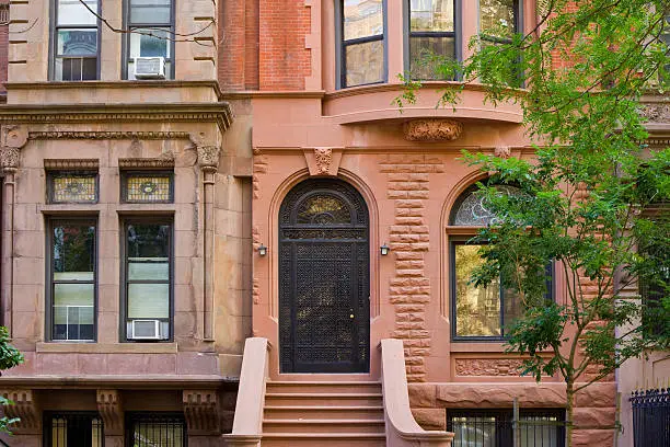 Photo of Typical Brownstone Row House, New York City