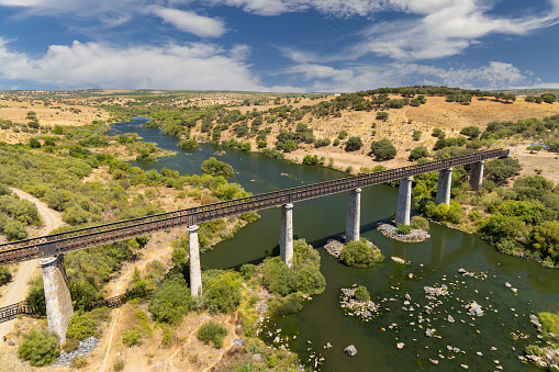 Guadiana Railway Bridge near Beja, Moura Branch, National Route 260, Alentejo, Portugal