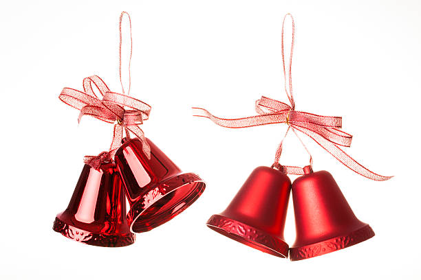 Christmas bells, isolated on white stock photo