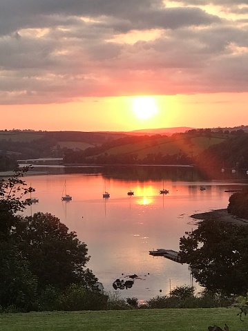 Looking out across the River Dart from Galmpton at sunset