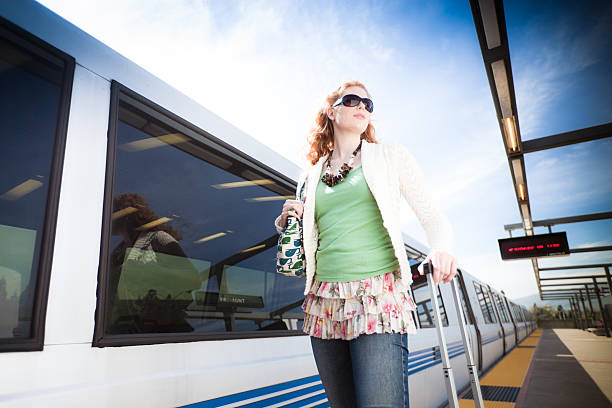 istock Young Girl at a Light Rail Station 170051276
