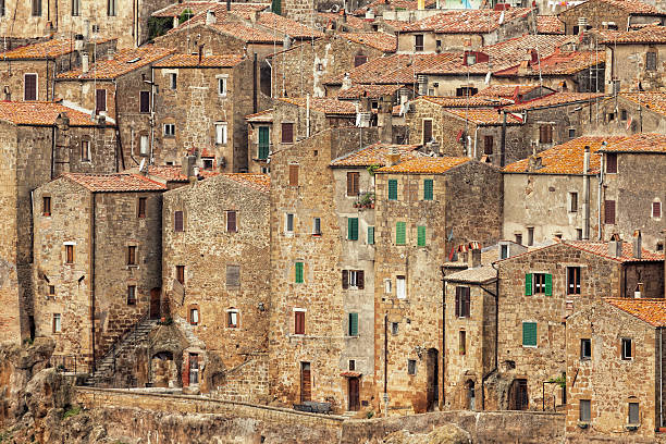 Alley in medieval village, Vertine, Chianti region. Tuscany, Italy.