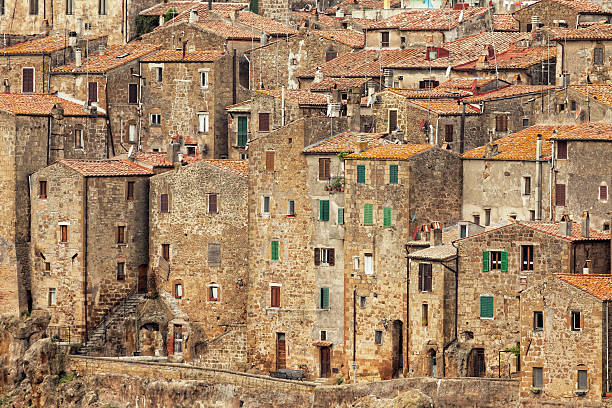 medieval town of Pitigliano buildings of the medieval town of Pitigliano (Grosseto, Tuscany, Italy) pitigliano stock pictures, royalty-free photos & images