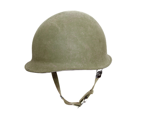 Vintage M1 army helmet isolated on white