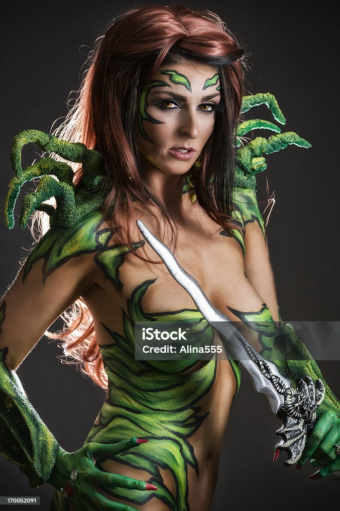 Arte corporal: Alien Deusa com Espada - Royalty-free Extraterrestre Foto de stock