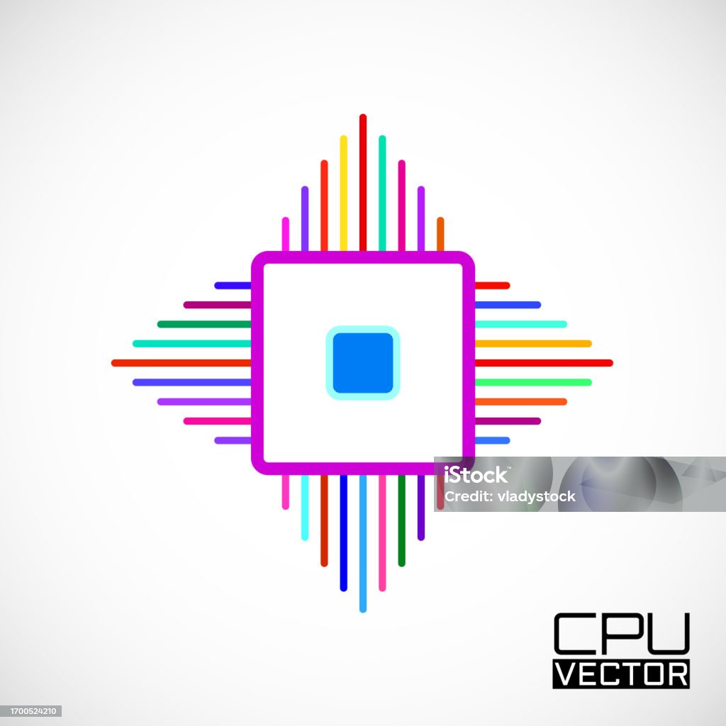 Cpu Microprocessor Microchip Circuit Board Logo Stock Illustration ...