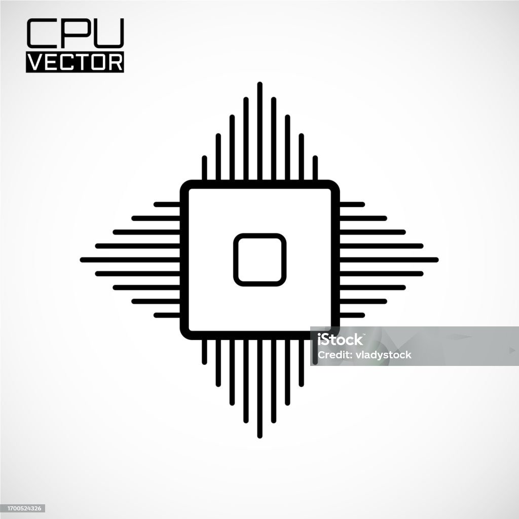 Cpu Microprocessor Microchip Circuit Board Logo Stock Illustration ...