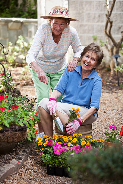 istock Elderly women gardening 170052610