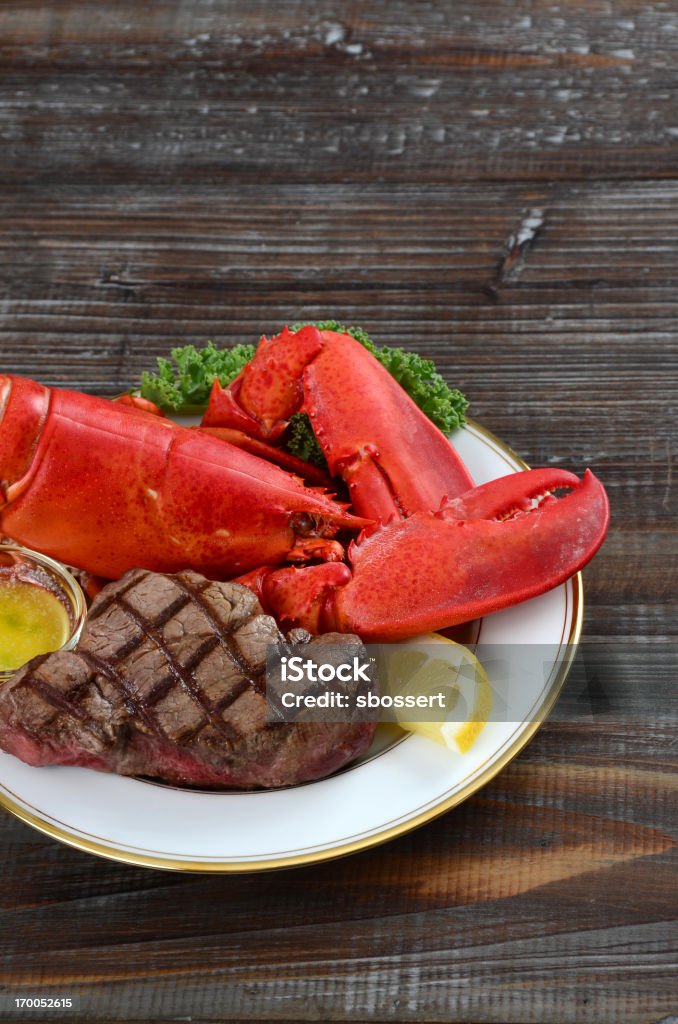 Filé de lagosta e frutos do mar e queijo - Foto de stock de Surf and Turf royalty-free