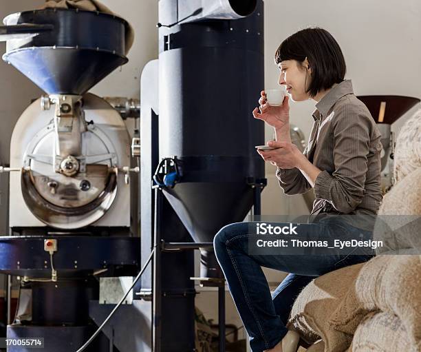 Female Owner Of A Coffee Roasterie Stock Photo - Download Image Now - Coffee Roaster, Coffee - Drink, Roasted