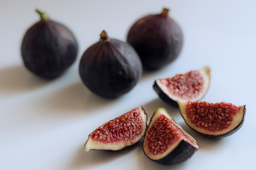 Fresh Figs on white background