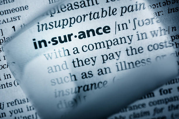 definizione di "assicurazione" - insurance dictionary definition single word foto e immagini stock