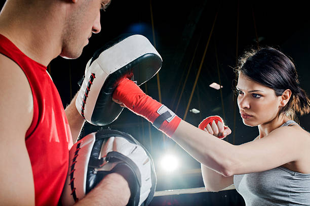 istock Woman exercising boxing. 170058552
