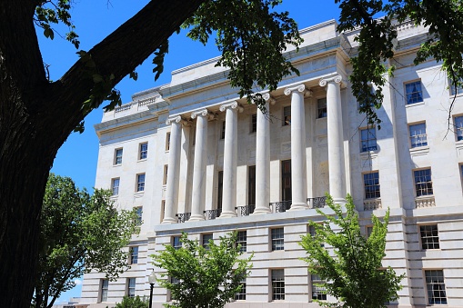 Washington, D.C., USA - November 20, 2023: The U.S. Department of Education building in the Nation’s Capital on a cold day.