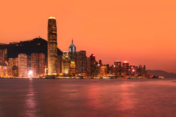 Hong Kong Financial District at Dusk