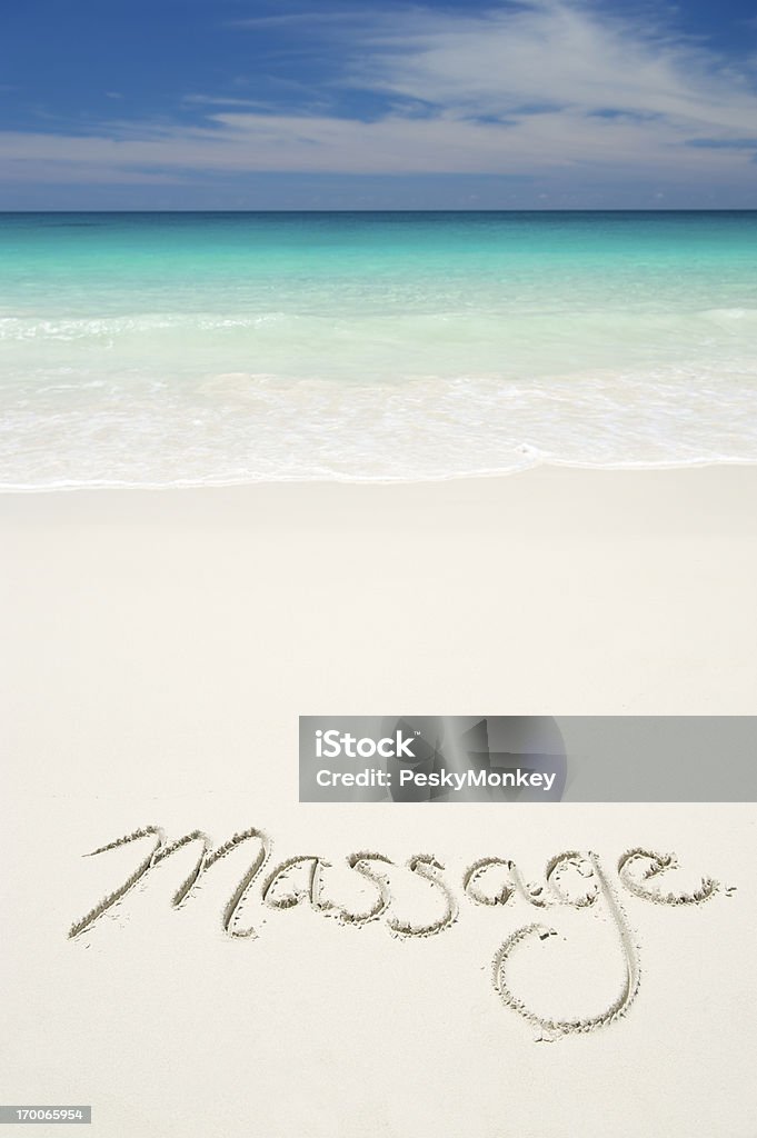 Massage-Nachricht auf geschmeidiger tropischer Strand - Lizenzfrei Massieren Stock-Foto