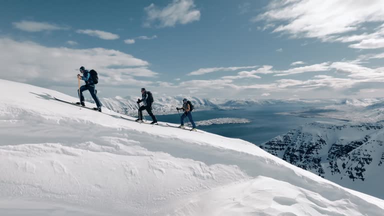 Iceland, ski mountaineering men