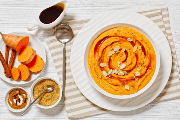 istock vanilla whipped sweet potatoes with maple syrup 1700675211