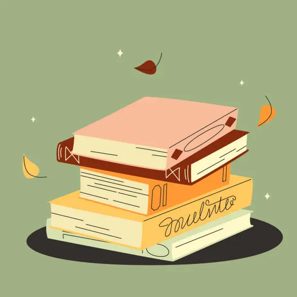 Vector illustration of Stack of books isolated