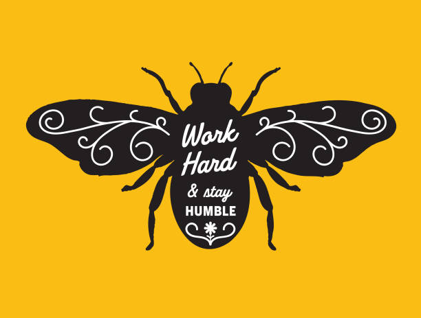 Honey Bee Badge Style Label in Black and Yellow A honey bee themed badge or label done in flat colors with text. honeycombs clip art stock illustrations