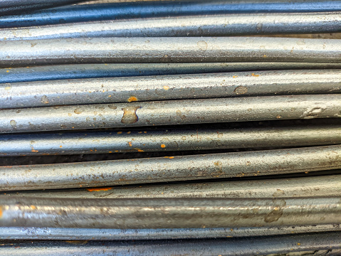 a close up of iron rebar for construction background