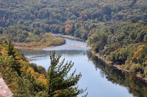 The view of the Delaware River from the beautiful Hawk's Nest overlook in New York.