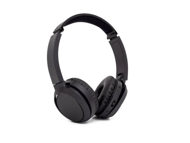 istock Black wireless headphones isolated on a white background. 1700759395