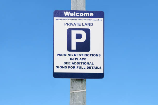 istock Private parking sign on land with parking restrictions 1700761543