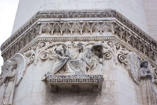 Lyon, France: Basilique Notre Dame de Fourvière Exterior Carvings