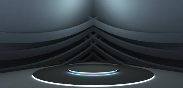 istock background stage podium curved podium background circle laser round stage and light dark abstract stage stageCurves 3D illustration 1700822360
