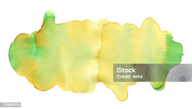 Żółty Zielony Tekstura Farby Wodne - Stockowe grafiki wektorowe i więcej obrazów Abstrakcja - Abstrakcja, Akwarela, Atrament