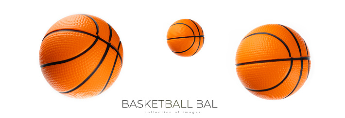 Basketball ball on white surface